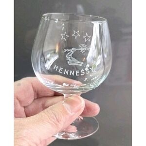 Set of 4 Vintage Hennessy Cognac Snifter Shot Glasses 3 Star Etched Logo France
